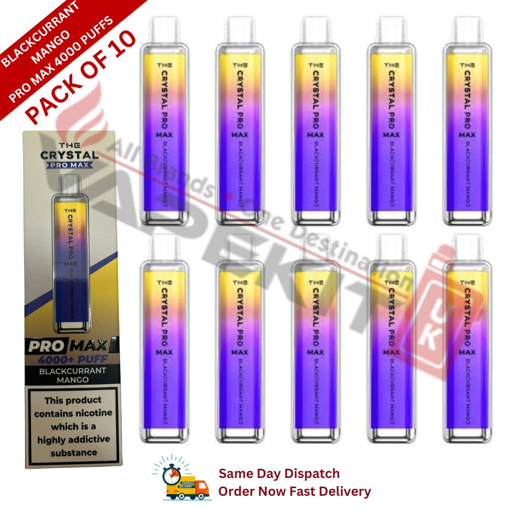 Crystal Pro Max Bar 4000 Puffs Blackcurrant Mango - Vape Store UK | Online Vape Shop | Disposable Vape Store | Ecig UK