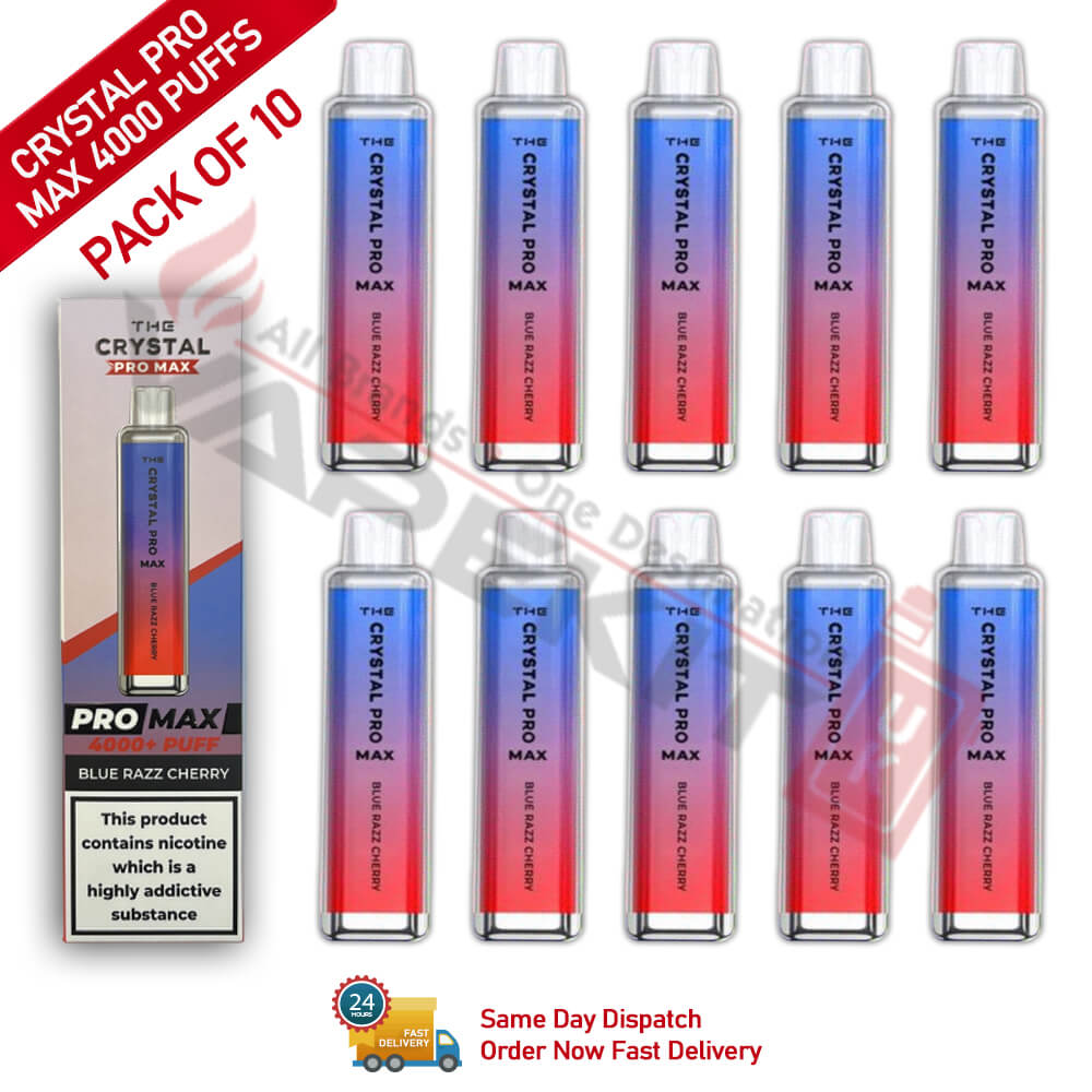 Blue Razz Cherry 4000 Crystal Pro Max Vape Fast Delivery - Vape Store UK | Online Vape Shop | Disposable Vape Store | Ecig UK