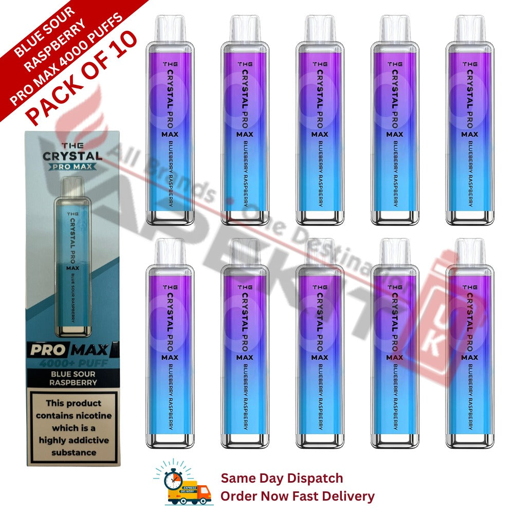 Crystal Pro Max Bar 4000 Puffs Blue Sour Raspberry - Vape Store UK | Online Vape Shop | Disposable Vape Store | Ecig UK