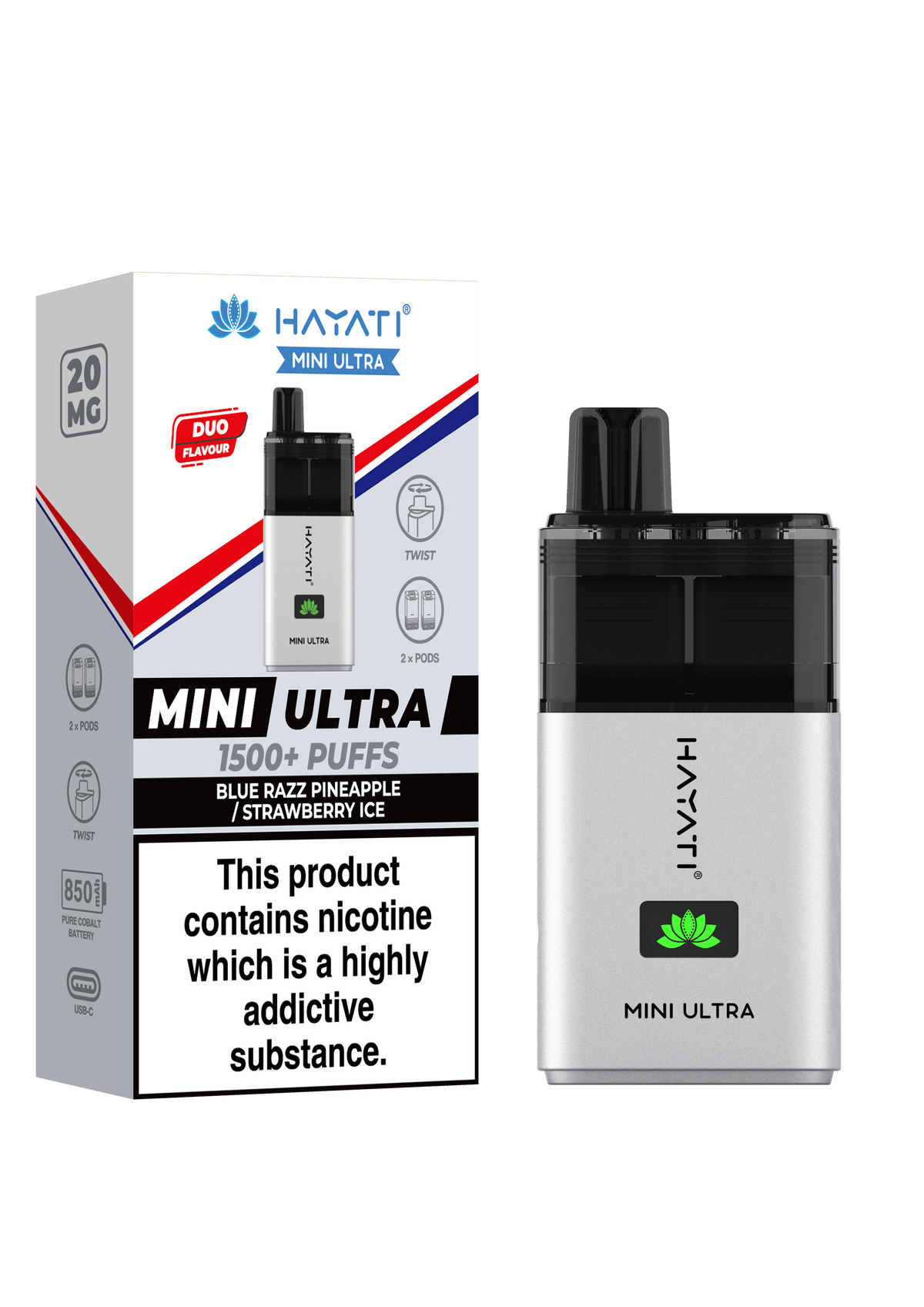Blue Razz Pineapple Hayati Mini Ultra 1500 