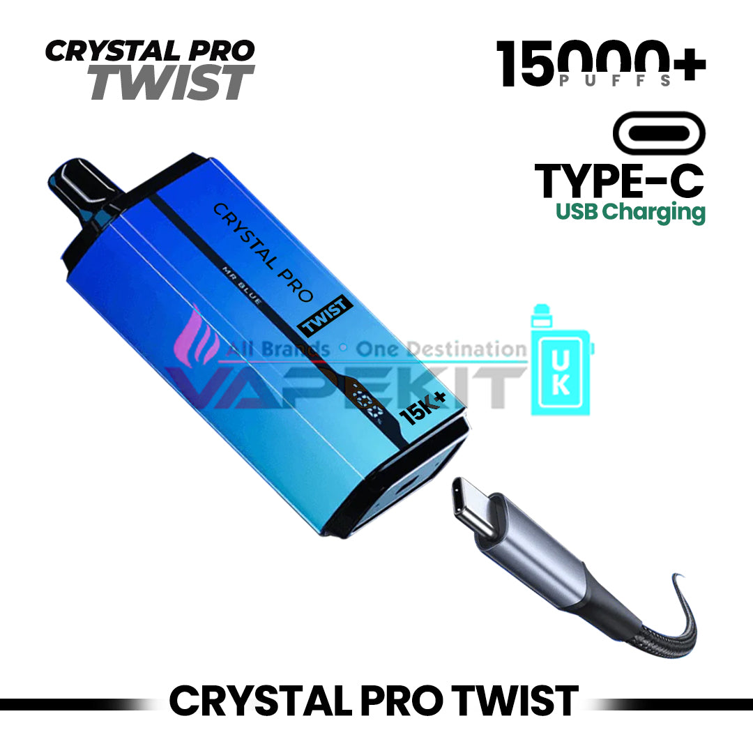 crystal twist vape Crystal Pro Twist 15000 Puffs Dual Delight Prefilled Vape Device