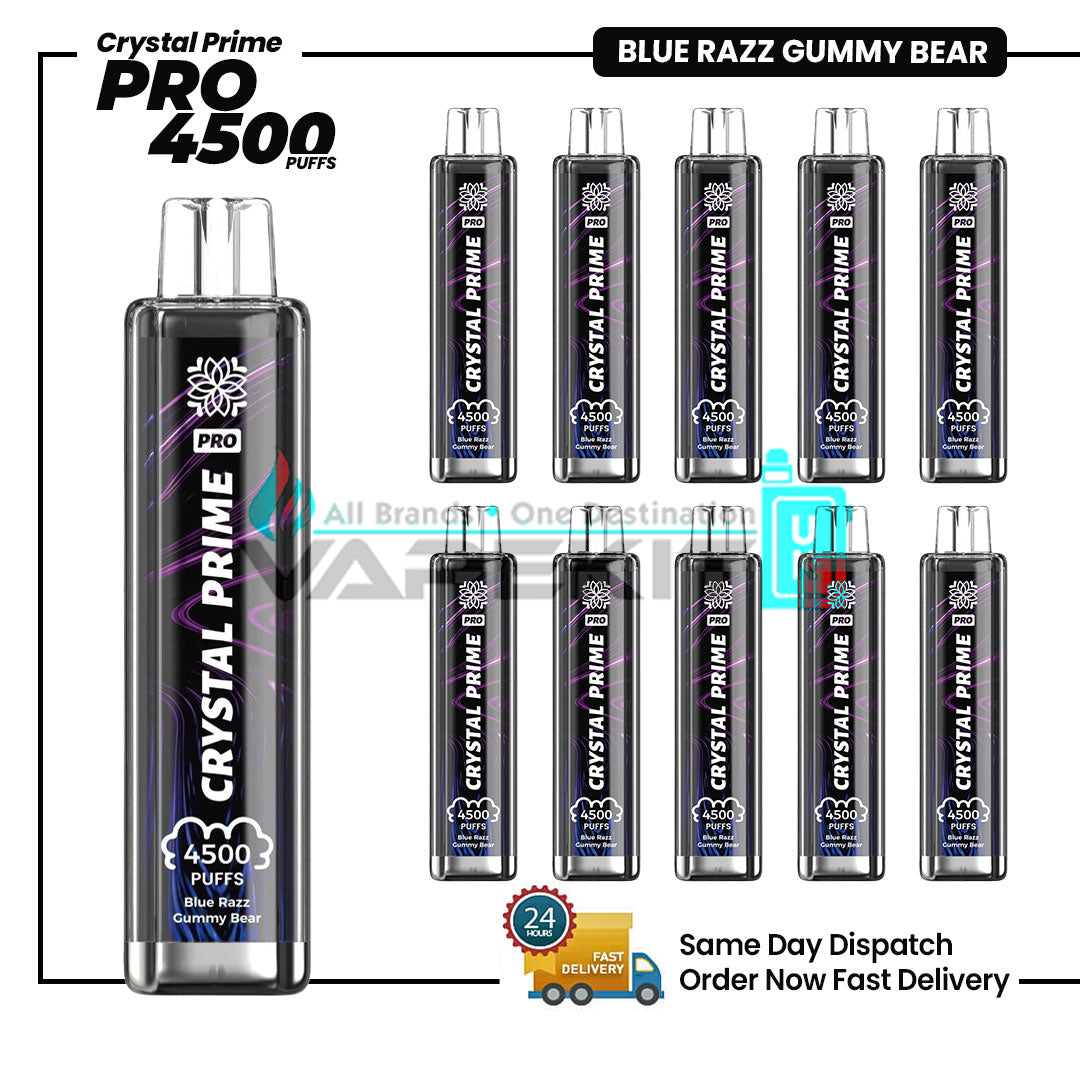 4500 Puffs Crystal Prime Pro Blue Razz Gummy Bear