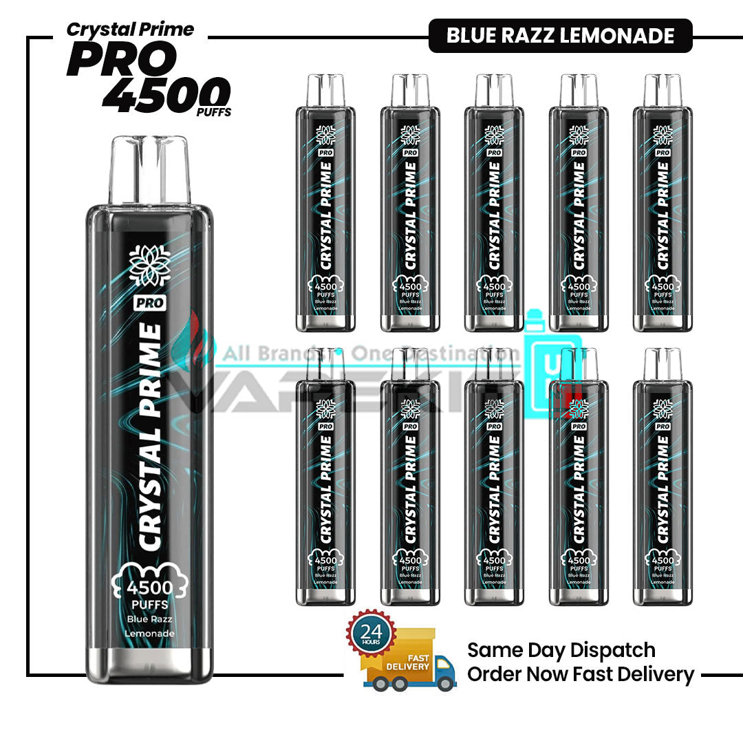 Crystal Prime Pro 4500 Blue Razz Lemonade Disposable Vape Pod Device