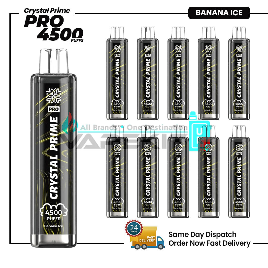 Crystal Prime Pro 4500 Banana Ice Disposable Vape Pod Device 