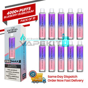 Crystal Pro Max 4000 Blueberry Bubblegum Disposable Vape