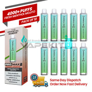 Crystal Pro Max 4000 Fresh Menthol Mojito Disposable Vape