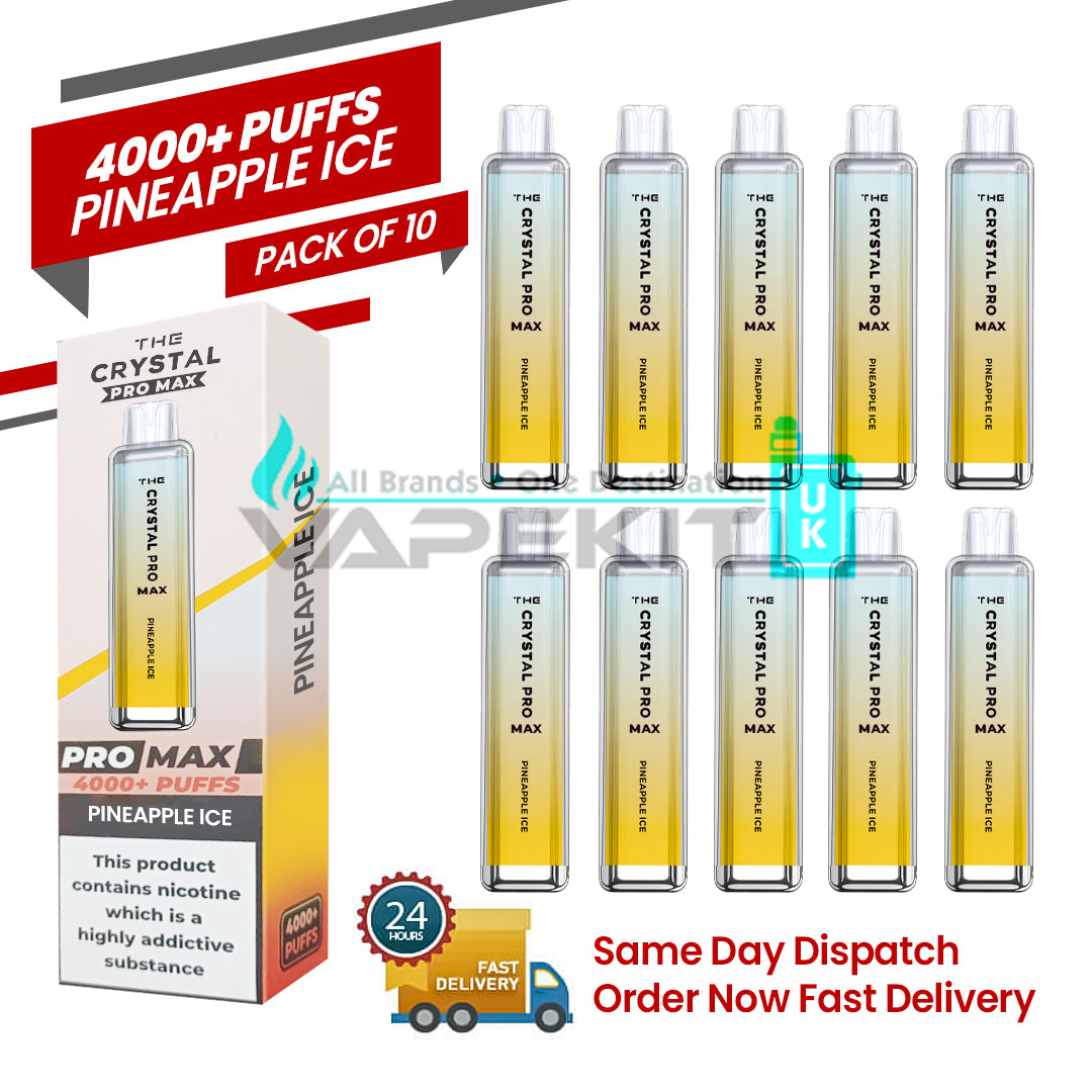 Crystal Pro Max 4000 Pineapple Ice Prefilled Vape (Box of 10)-£79.99