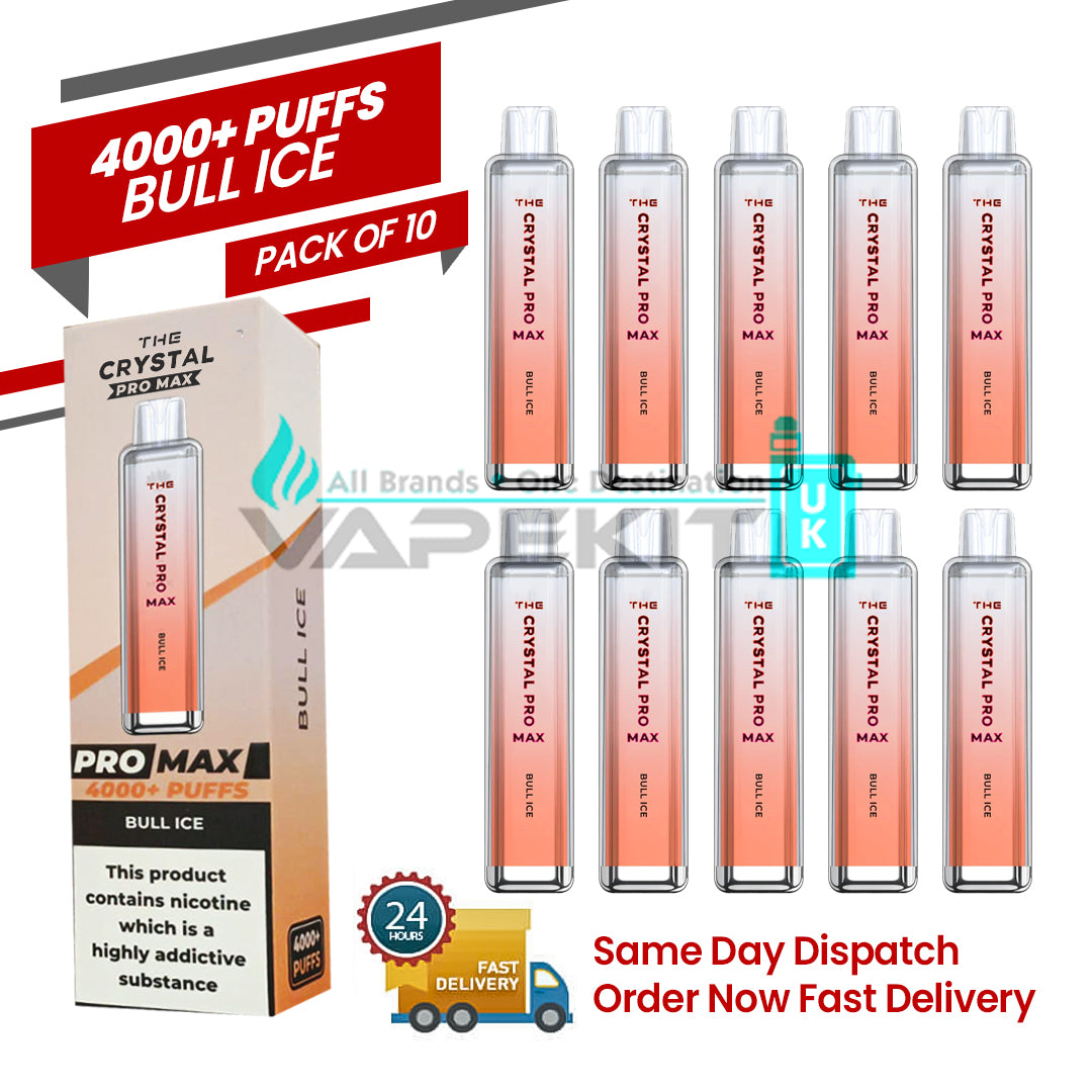 Crystal Pro Max 4000 Bull Ice Prefilled Vape (Box of 10)-£79.99