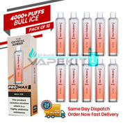 Crystal Pro Max 4000 Bull Ice Prefilled Vape (Box of 10)-79.99 Crystal Pro Max 4000 Bull Ice Prefilled Vape (Box of 10)-79.99