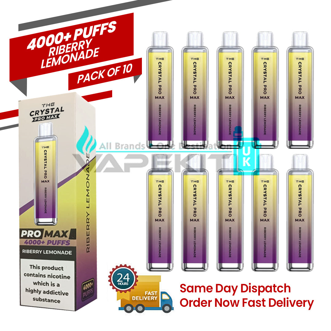 Riberry Lemonade  4000 Crystal Pro Max Disposable Vap