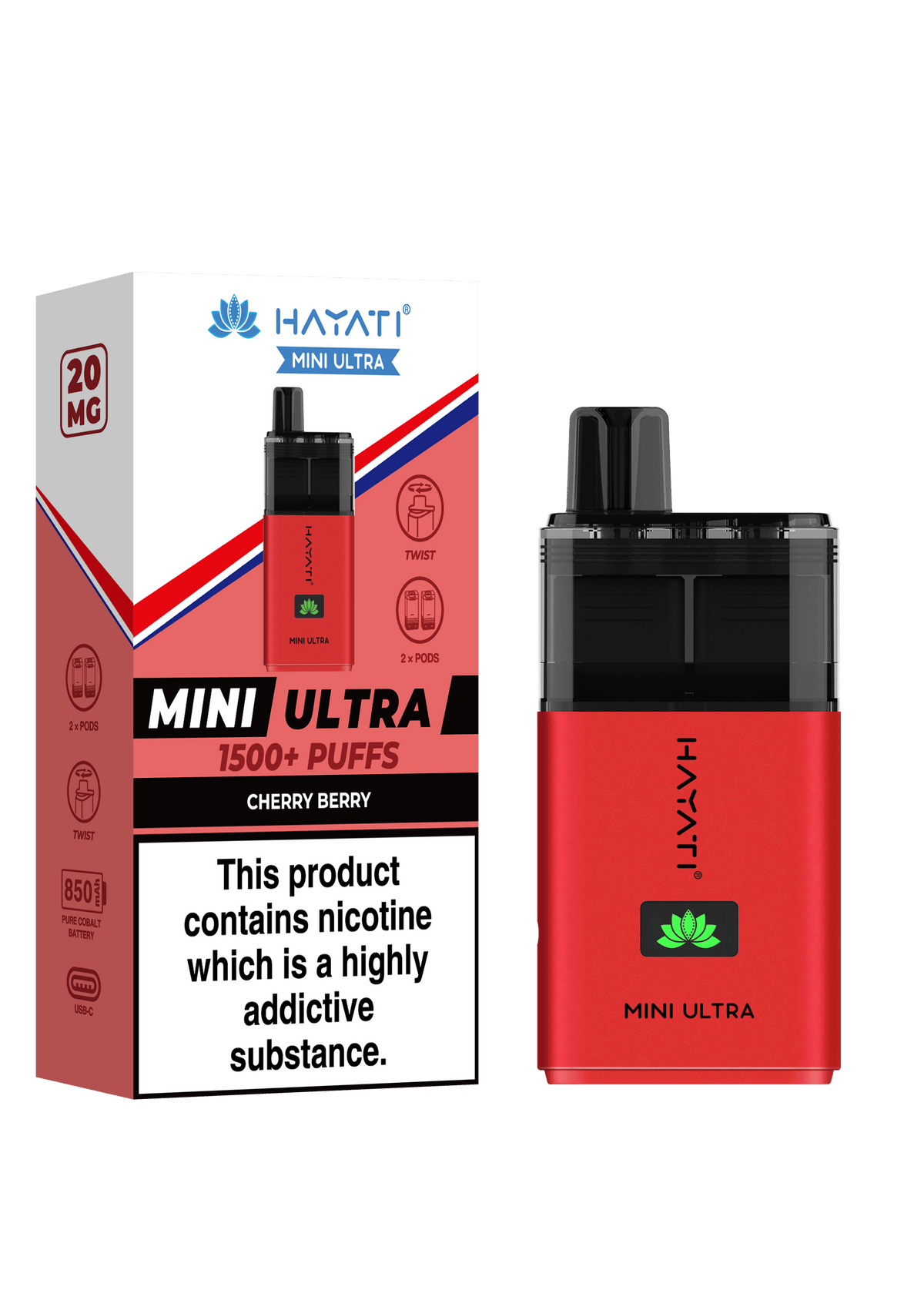 Cherry Berry Hayati Mini Ultra 1500 Puff