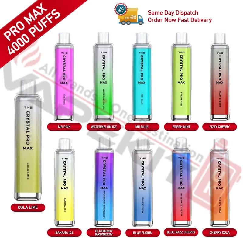 Crystal Pro Max Bar 4000 Puffs Red Apple Ice - Vape Store UK | Online Vape Shop | Disposable Vape Store | Ecig UK