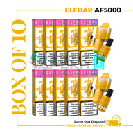 BOX OF 10 ELF BAR AF5000 Sour Pineapple Ice Disposable Vape Kit