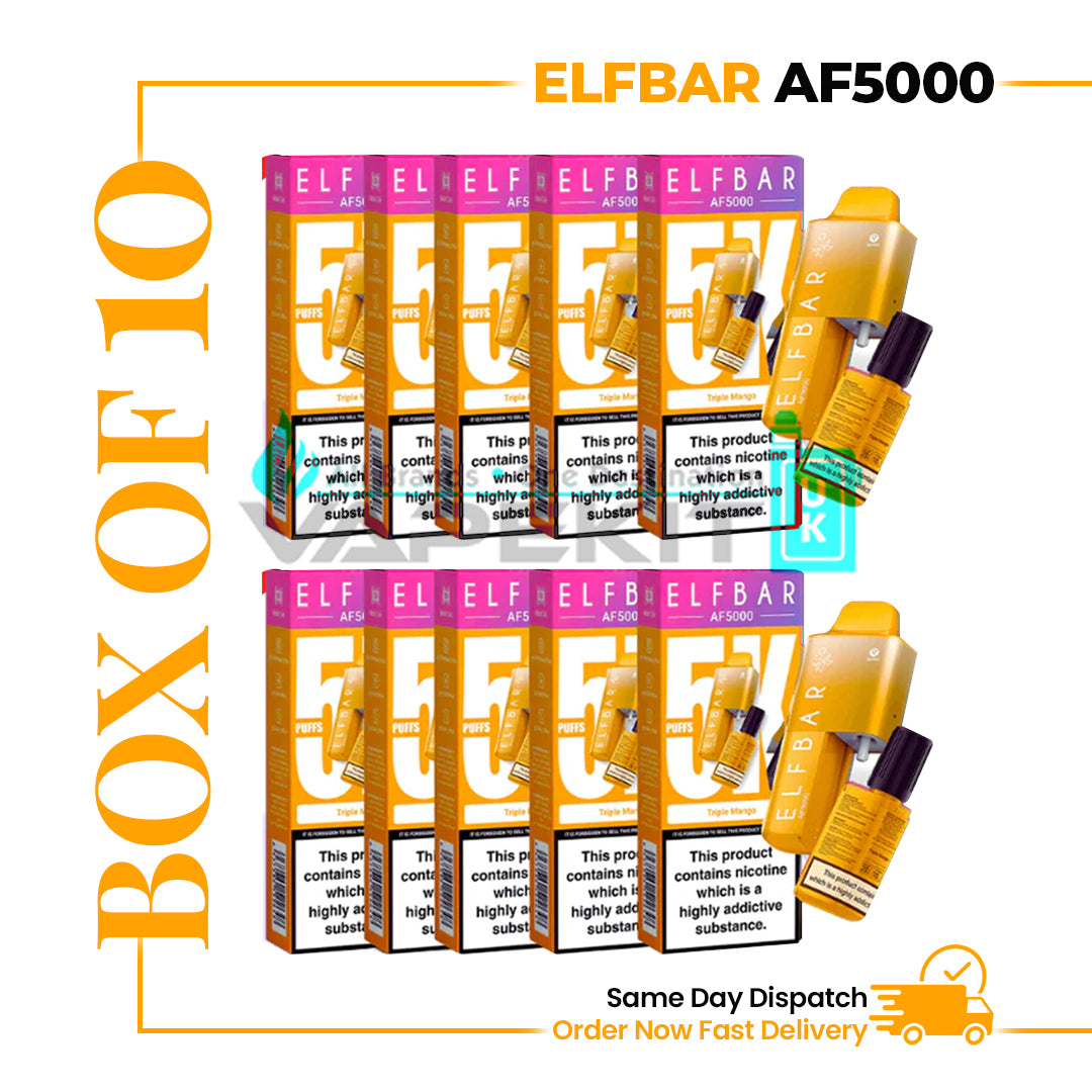 ELF BAR AF5000 Triple Mango Prefilled Vape Kit-£39.99(BOX OF 5)