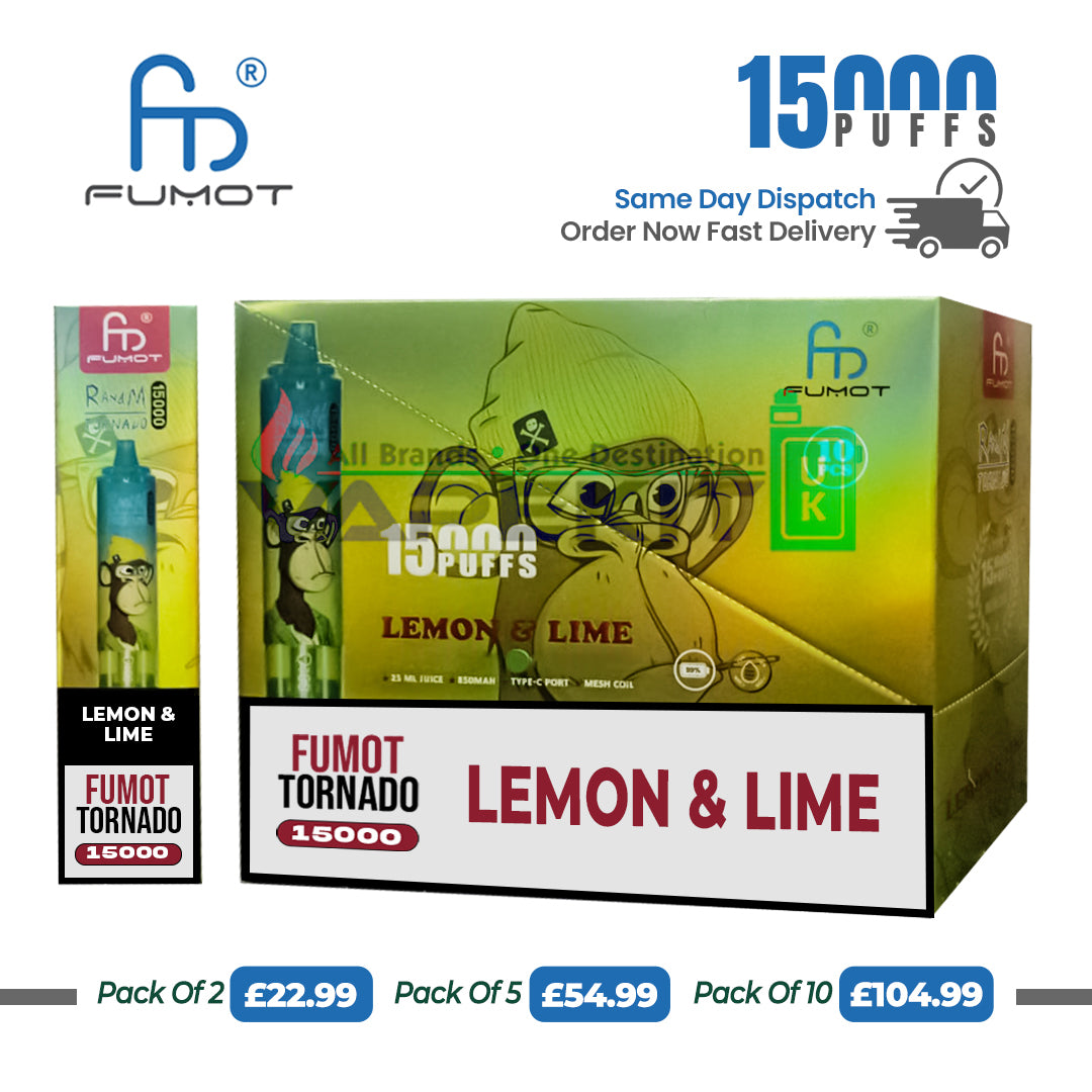 Fumot RandM 15000 Puffs Lemon & Lime Disposable Vape