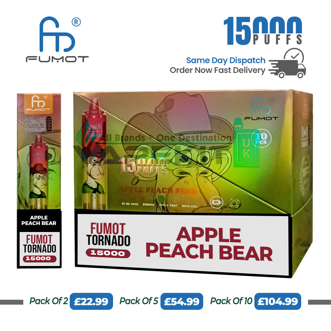 Fumot RandM 15000 Puffs Apple Peach Pear Disposable Vape