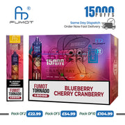 Fumot 15000 Puffs Blueberry Cherry Cranberry Disposable Vape