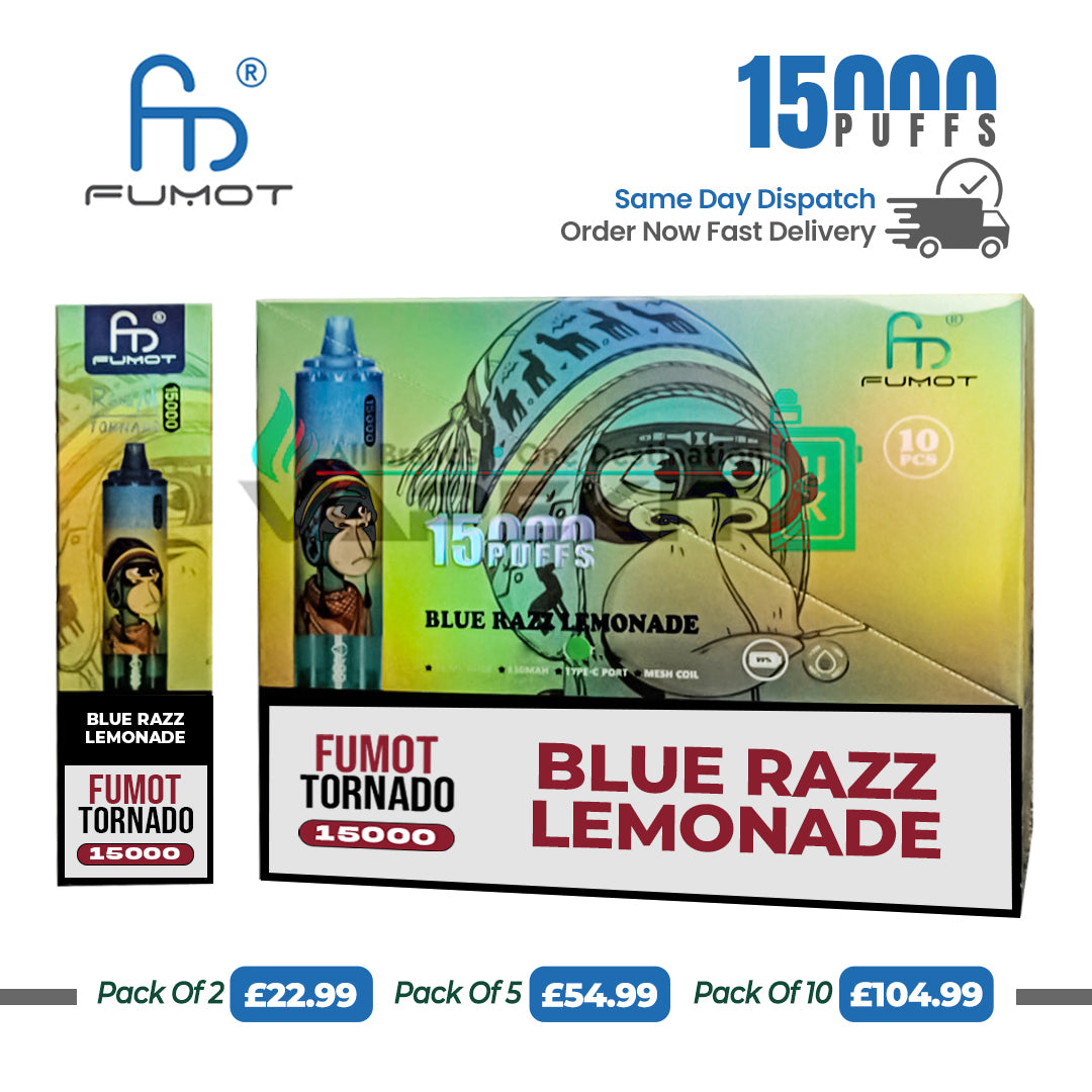 RandM Tornado 15k Puffs Blue Razz Lemonade Disposable Vape-