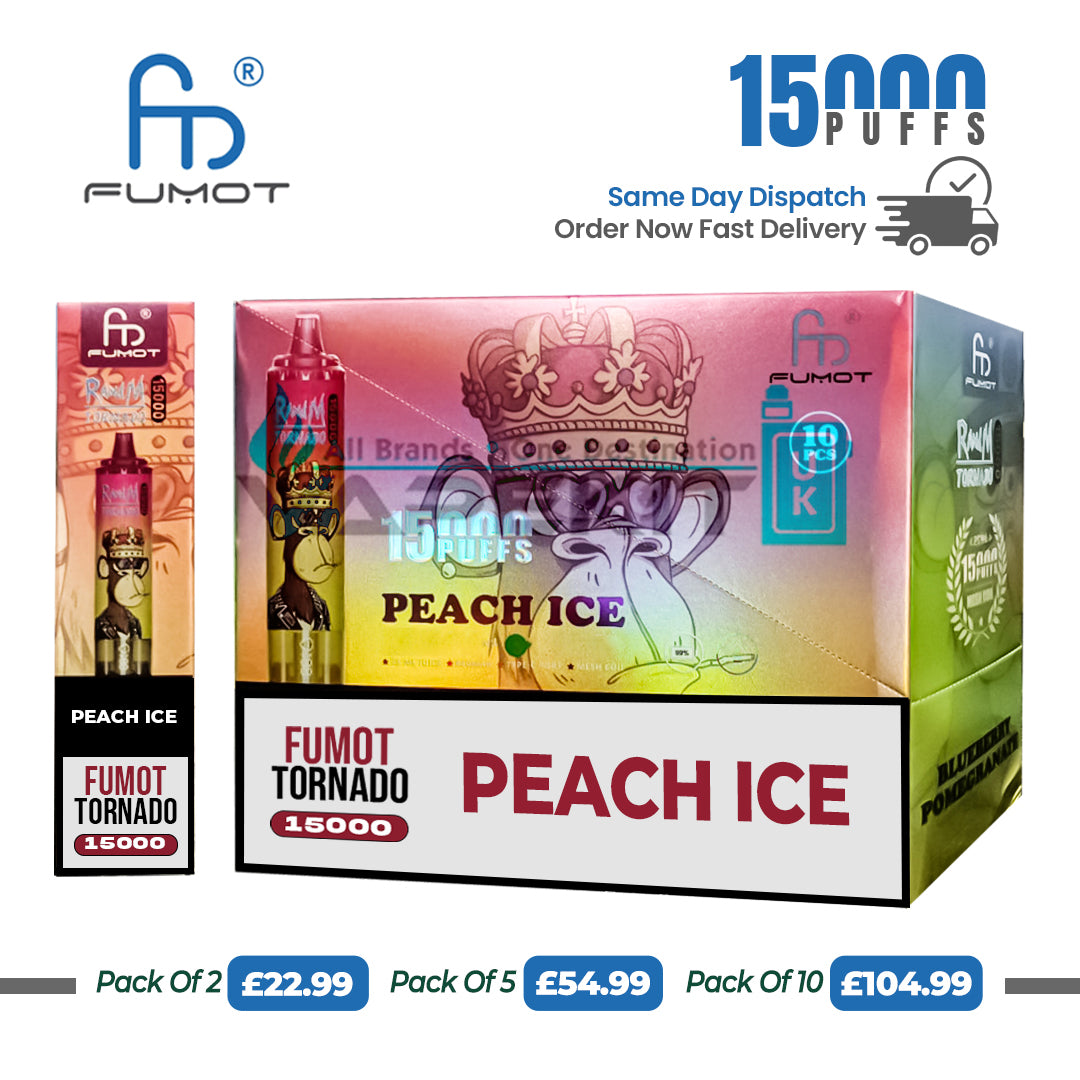 RandM Tornado 15k Puffs Peach Ice Disposable Vape