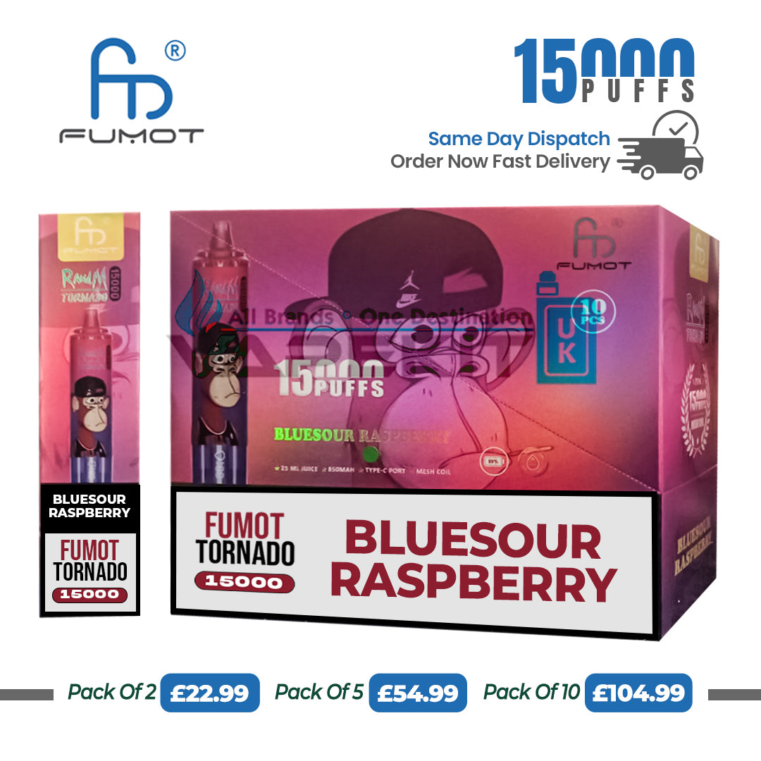 Fumot Digital 15k Puffs Bluesour Raspberry Disposable Vape