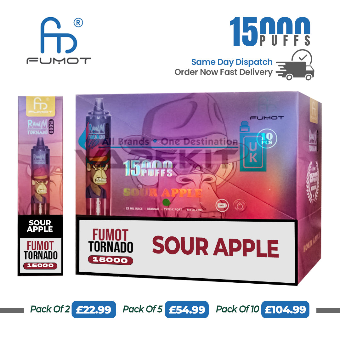 RandM 15000 Puffs Sour Apple Disposable Vape