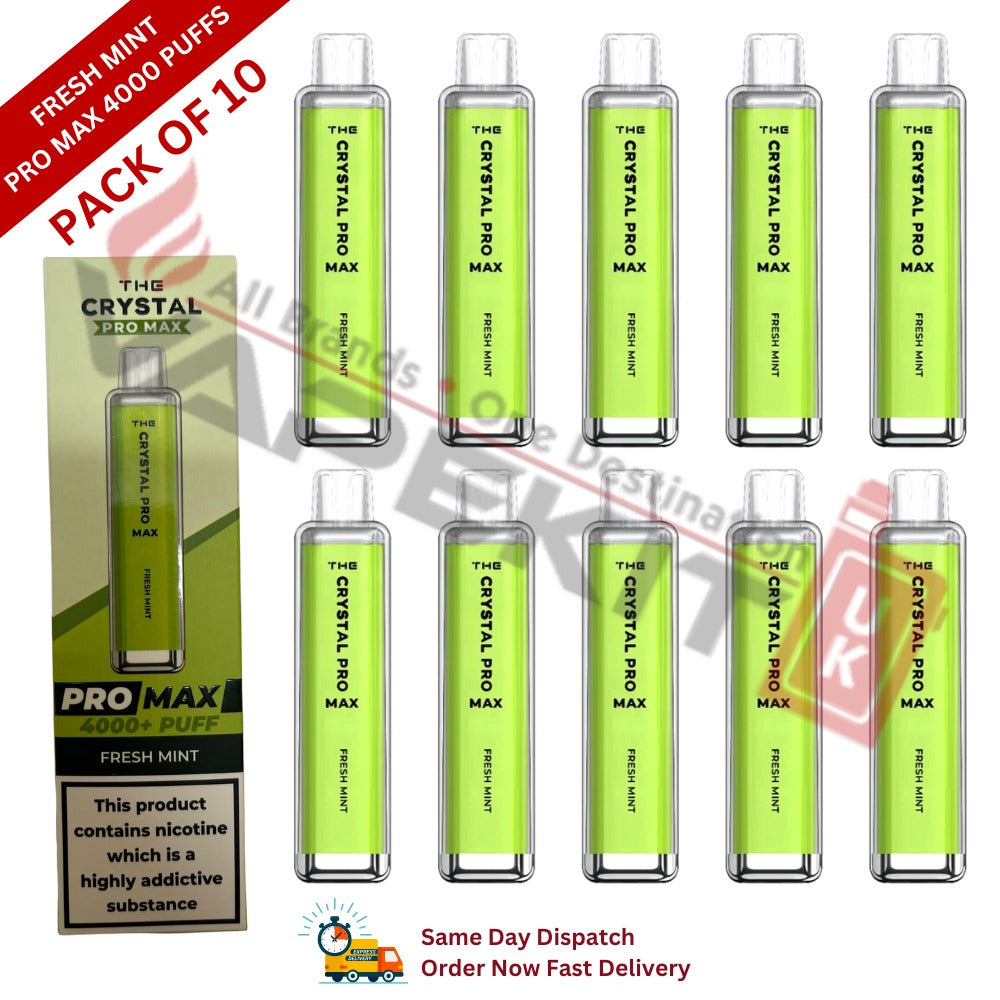 Crystal Pro Max Bar 4000 Puffs Fresh Mint - Vape Store UK | Online Vape Shop | Disposable Vape Store | Ecig UK