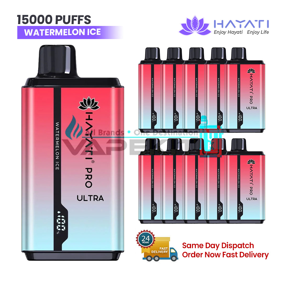 Hayati Pro Ultra 15k Puffs Watermelon Ice Vape