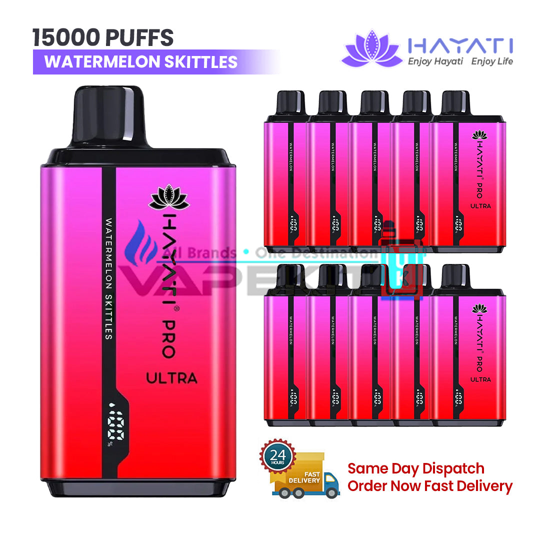 15k Hayati Pro Ultra Puffs Watermelon Skittles Disposable Vape