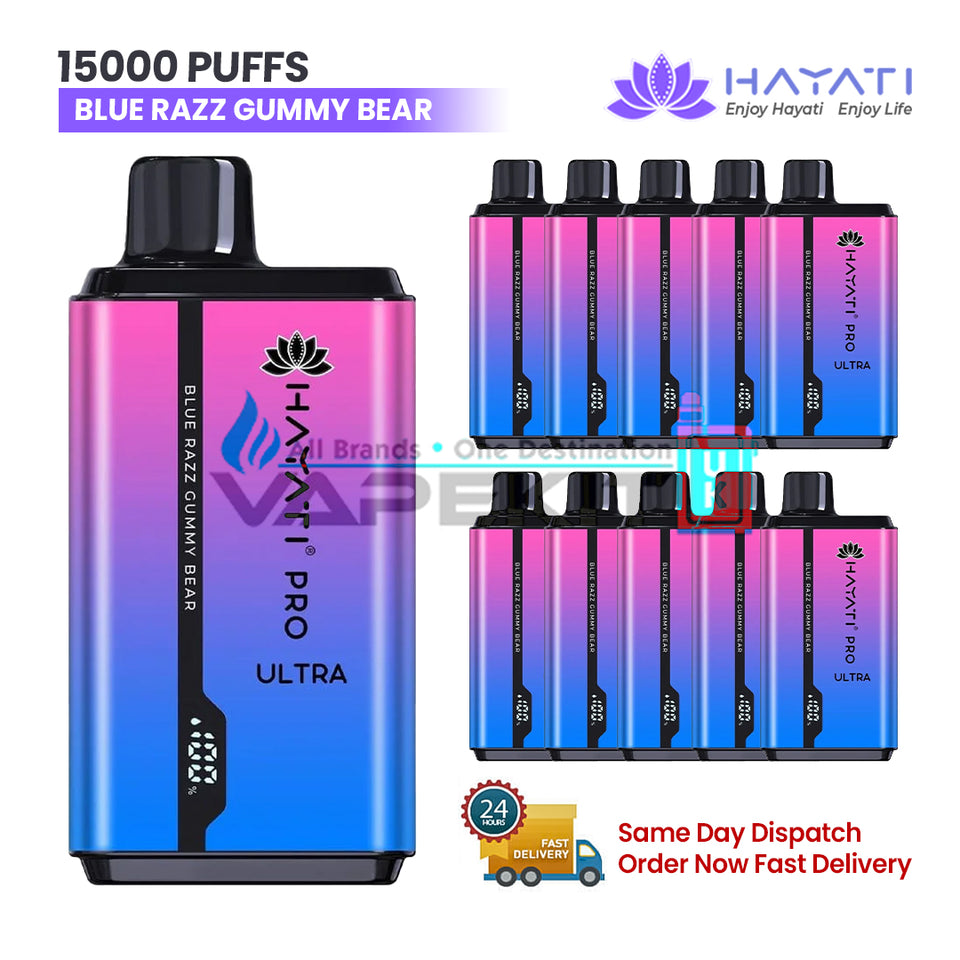 Blue Razz Gummy Bear Hayati Pro Ultra 15000 Puffs Disposable Vape