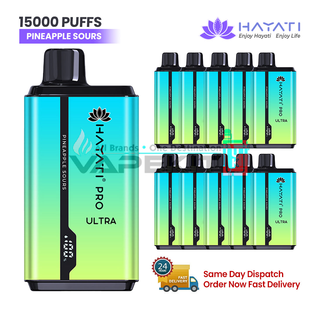 Hayati Pro Ultra 15k Puffs Pineapple Sours Disposable Vape