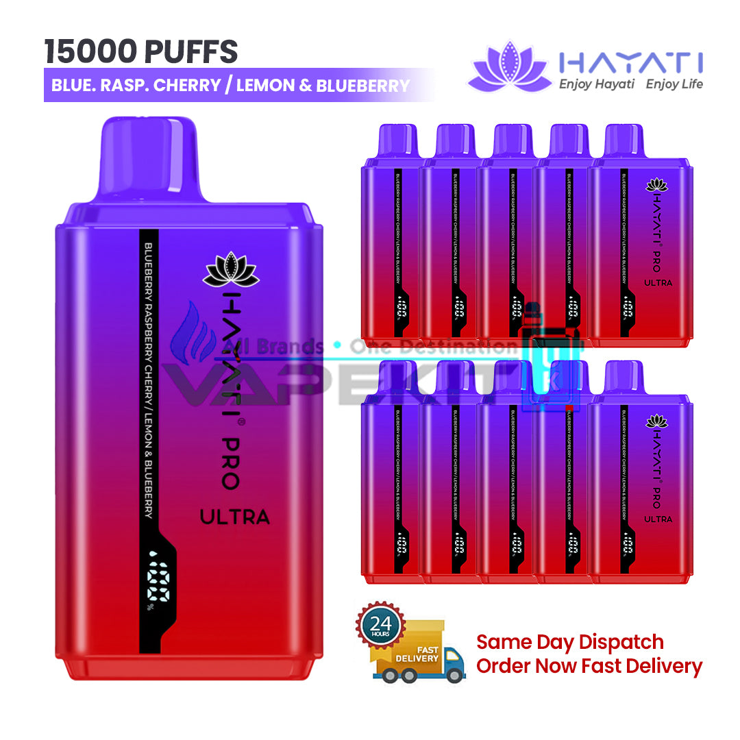 Blueberry Raspberry Cherry/Lemon Blueberry Hayati Pro Ultra 15000 Puffs 