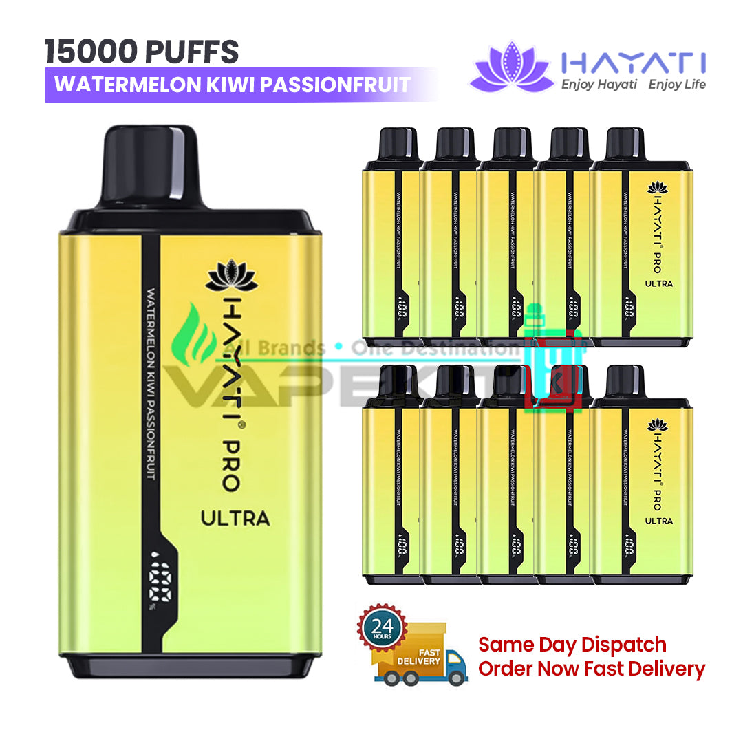 Watermelon Kiwi Passion Fruit Hayati Pro Ultra 15000 Puffs Disposable Vape
