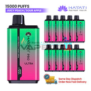 Sour Apple/Juciy Peach Hayati Pro Ultra 15000 Puffs Disposable Vape