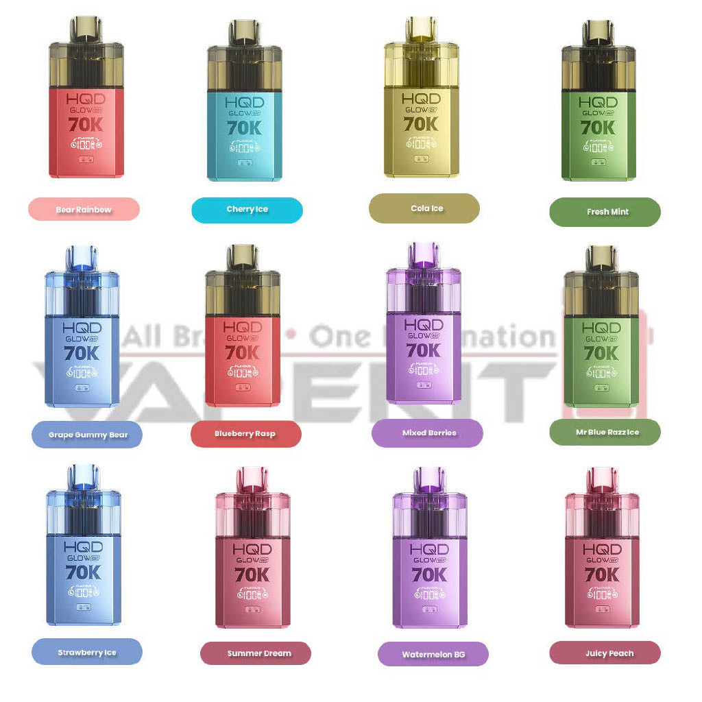 zythos vap HQD Glow Air 70K £10.99 Only, Bundle Deals Available