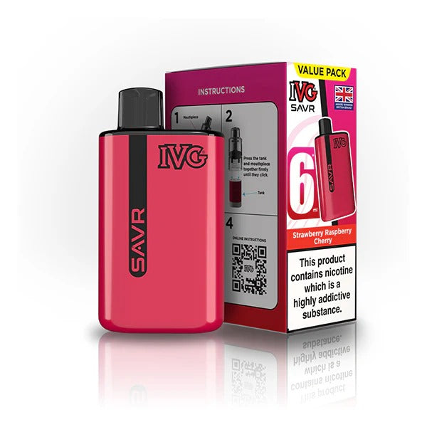 IVG SAVR Disposable Vape  Strawberry Raspberry Cherry