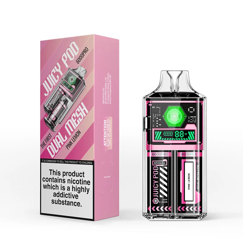 Juicy Pod 6000 Disposable Vape Pink Lemon