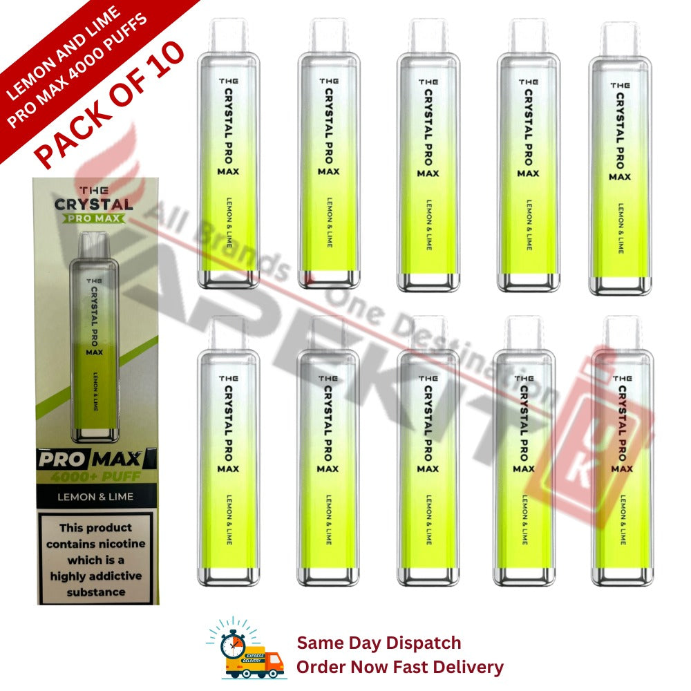 Crystal Pro Max Bar 4000 Puffs Lemon and Lime - Vape Store UK | Online Vape Shop | Disposable Vape Store | Ecig UK