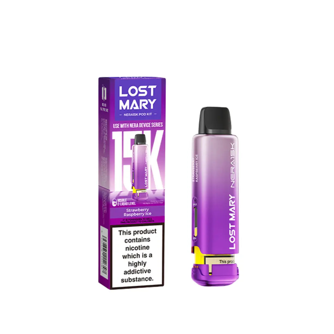 Lost Mary Nera 15k Replacement Pod Strawberry Raspberry Ice