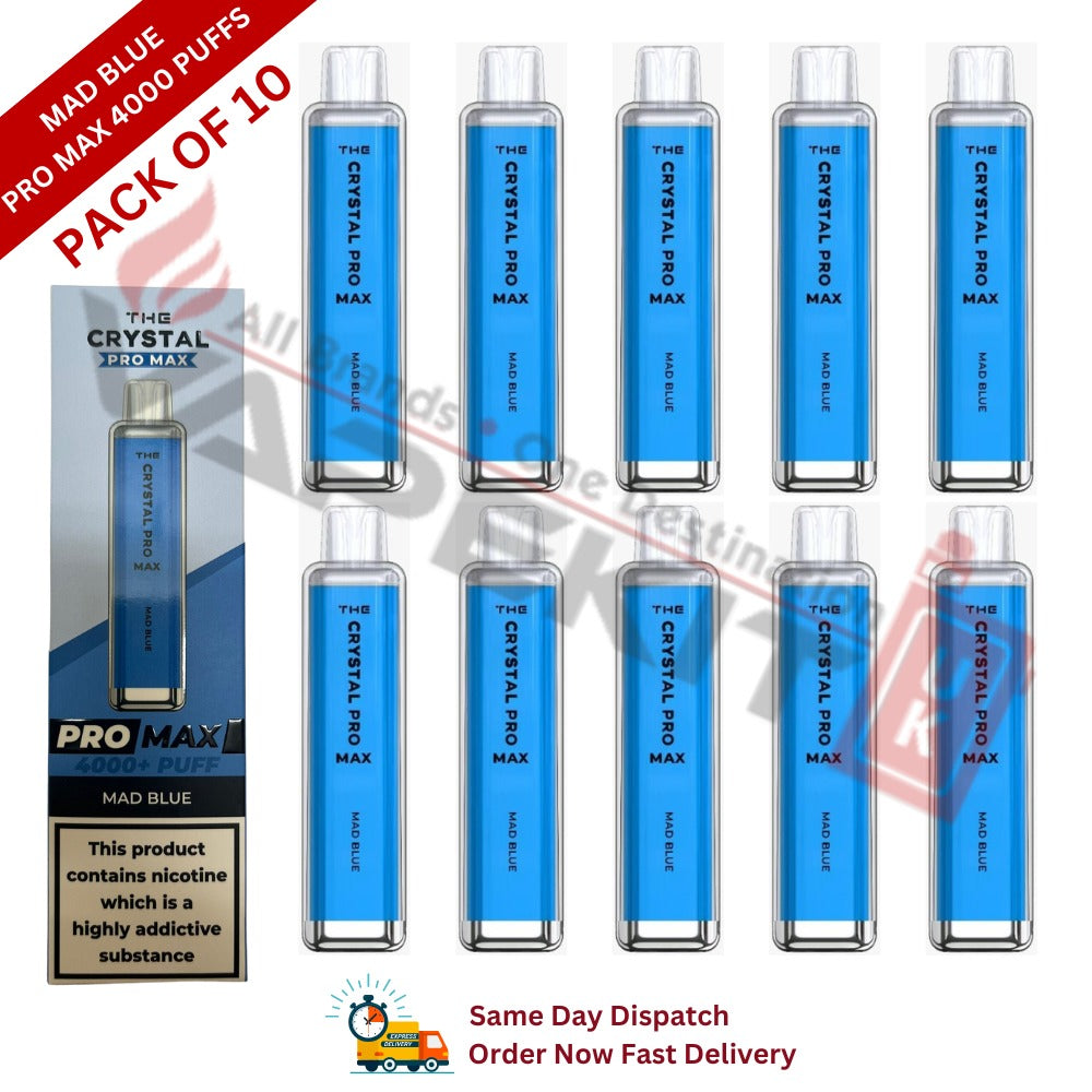 Crystal Pro Max Bar 4000 Puffs Mad Blue - Vape Store UK | Online Vape Shop | Disposable Vape Store | Ecig UK