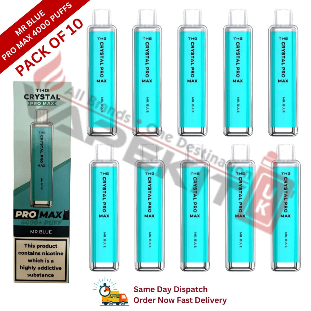 Crystal Pro Max Bar 4000 Puffs Mr Blue - Vape Store UK | Online Vape Shop | Disposable Vape Store | Ecig UK