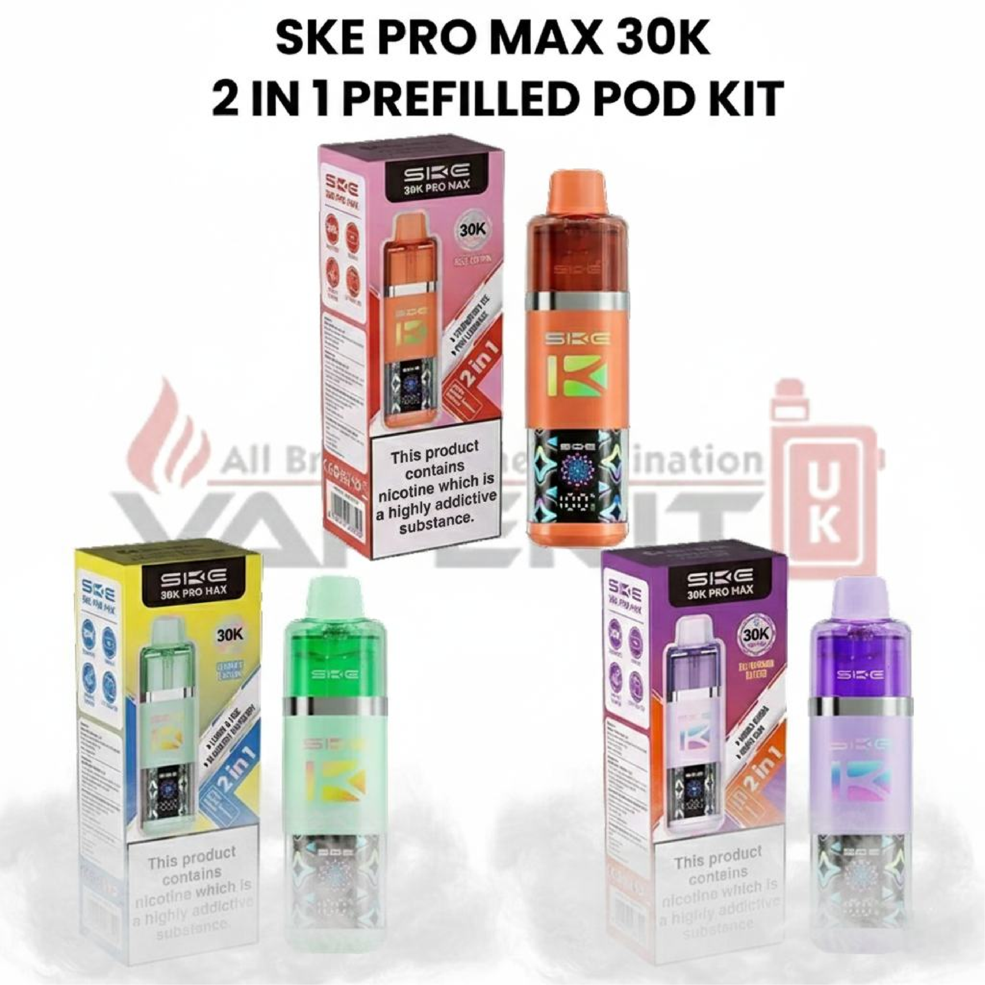 SKE 30k Pro Max 2-in-1 Prefilled Pod Kit | Best Price UK SKE 30k Pro Max 2-in-1 Prefilled Pod Kit | Best Price UK