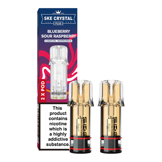 SKE Crystal Plus Prefilled Blueberry Sour Raspberry Pods 
