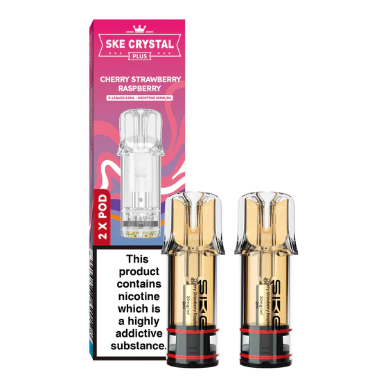 SKE Crystal Plus Prefilled Cherry Strawberry Raspberry Pods 
