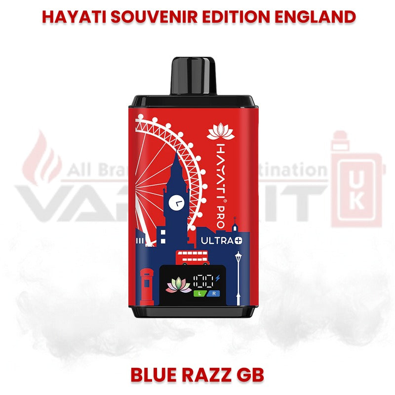 25000 puffs Vaping device with London-themed blue razz gummy bear