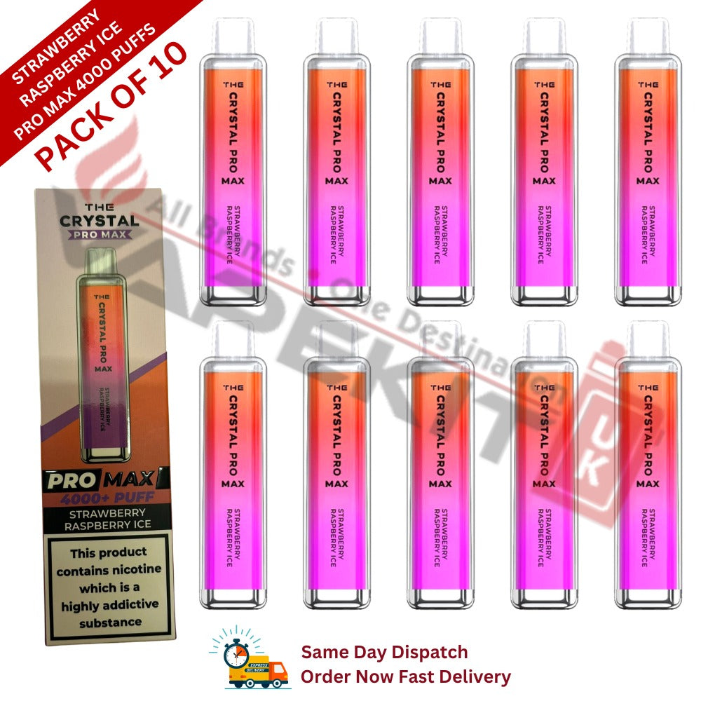 Crystal Pro Max Bar 4000 Puffs Strawberry Raspberry Ice