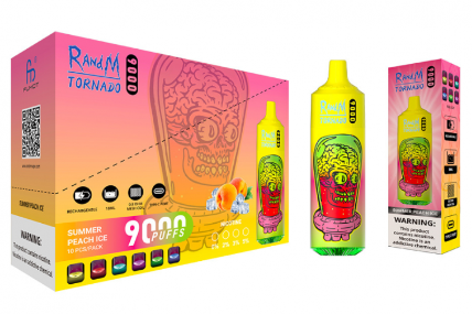 Summer Peach Ice Randm Tornado 9000 Puff Bar