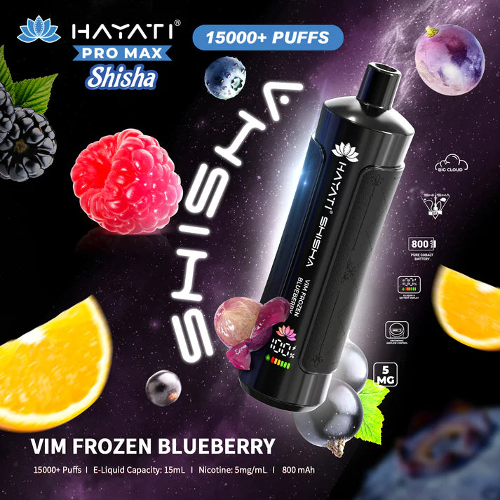 Hayati Pro Max Shisha 15000 Vim Frozen Blueberry