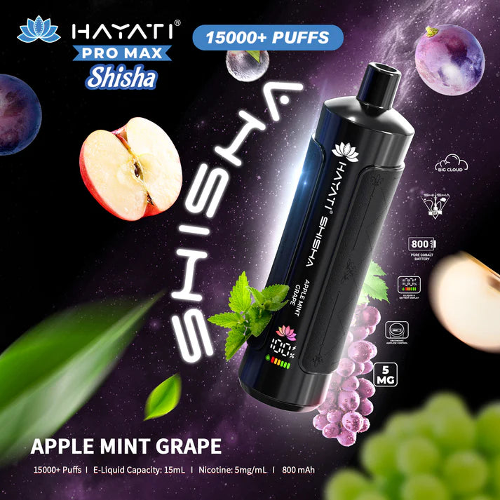 Hayati Pro Max Shisha 15000 Apple Mint