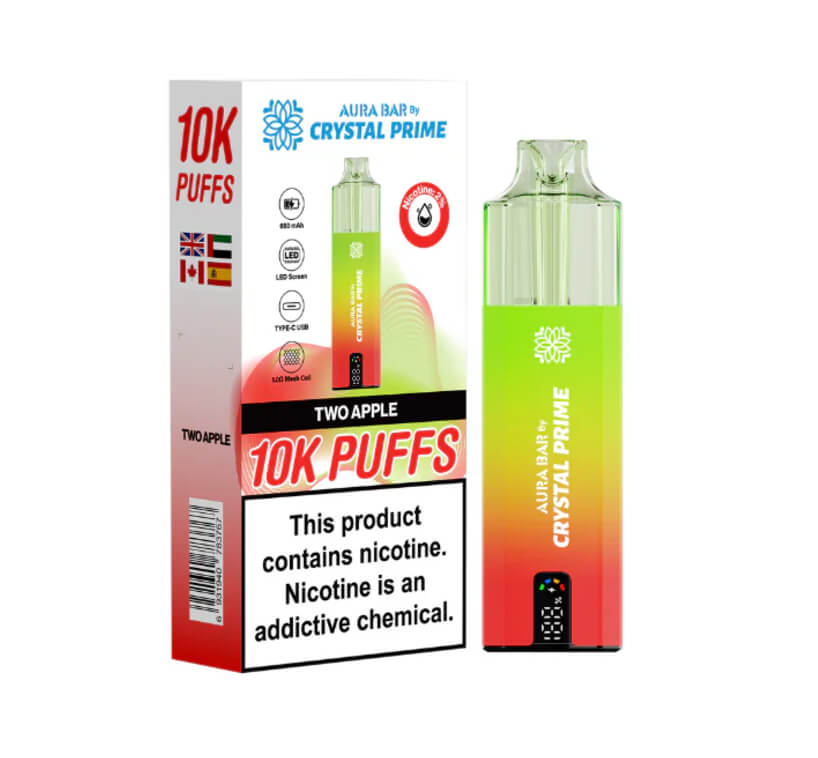 aura bar 10000 crystal prime two apple vape price