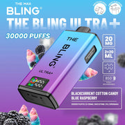 Bling Ultra Plus 30k Puffs Prefilled Pod Vape Blackcurrant Cotton Candy/ Blue Raspberry